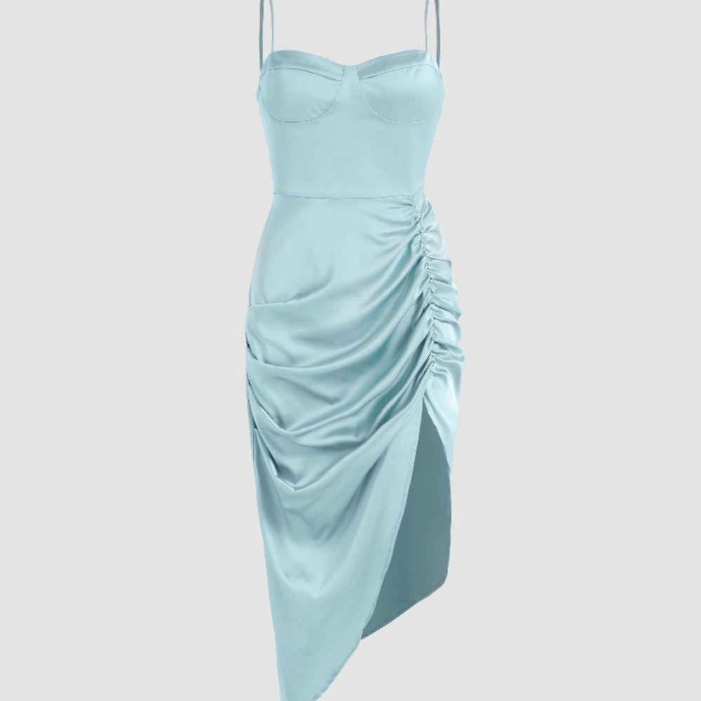Ruched Satin Dress
